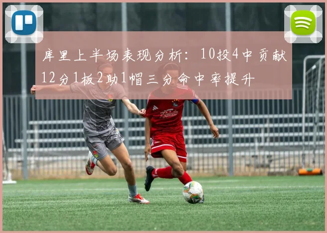 库里上半场表现分析：10投4中贡献12分1板2助1帽三分命中率提升